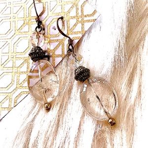 Crackle Clear Bubble Glass Earrings!!!!